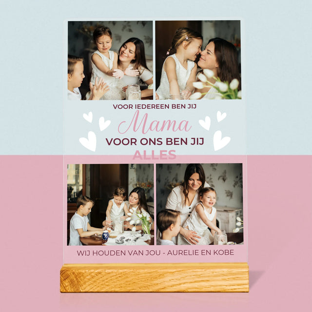 Fotocollage: Mama Jij Bent Ons Alles - Afdruk Op Acrylglas (Verticaal)