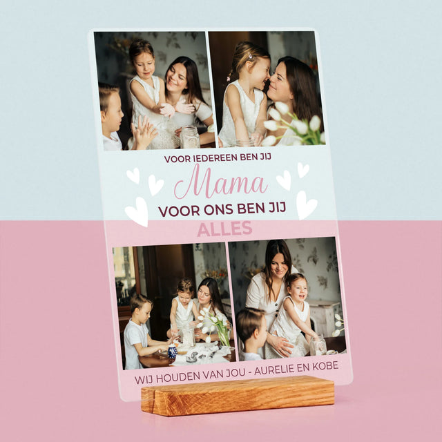 Fotocollage: Mama Jij Bent Ons Alles - Afdruk Op Acrylglas (Verticaal)