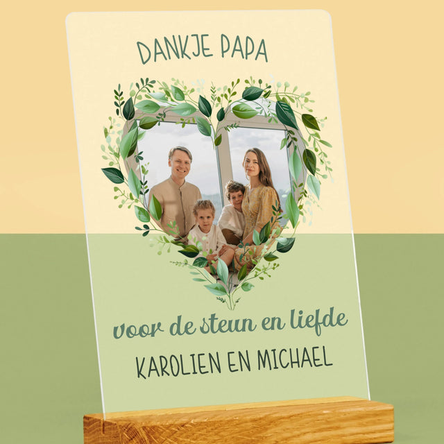 Foto En Handtekening: Dankje Papa - Afdruk Op Acrylglas (Verticaal)