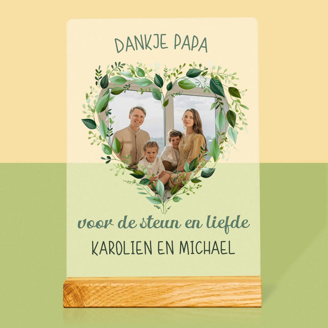 Foto En Handtekening: Dankje Papa - Afdruk Op Acrylglas (Verticaal)