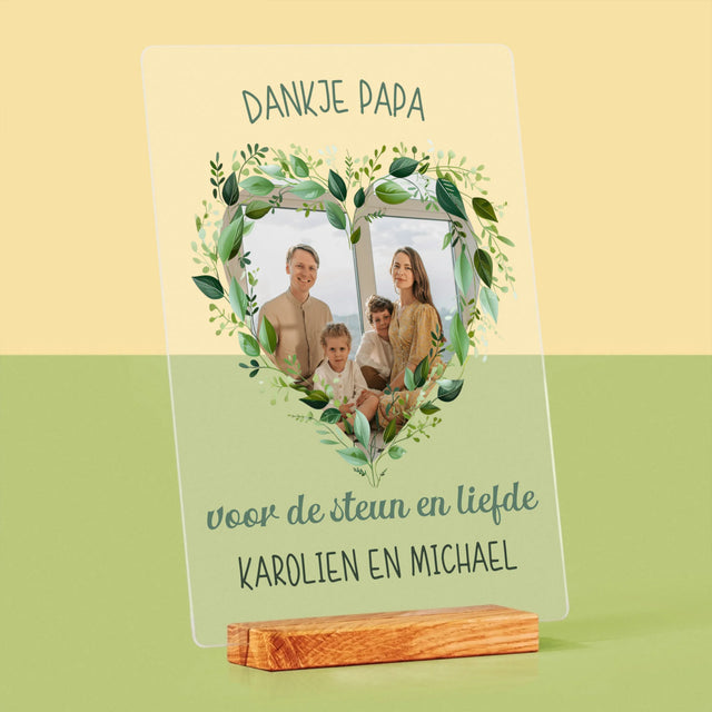 Foto En Handtekening: Dankje Papa - Afdruk Op Acrylglas (Verticaal)