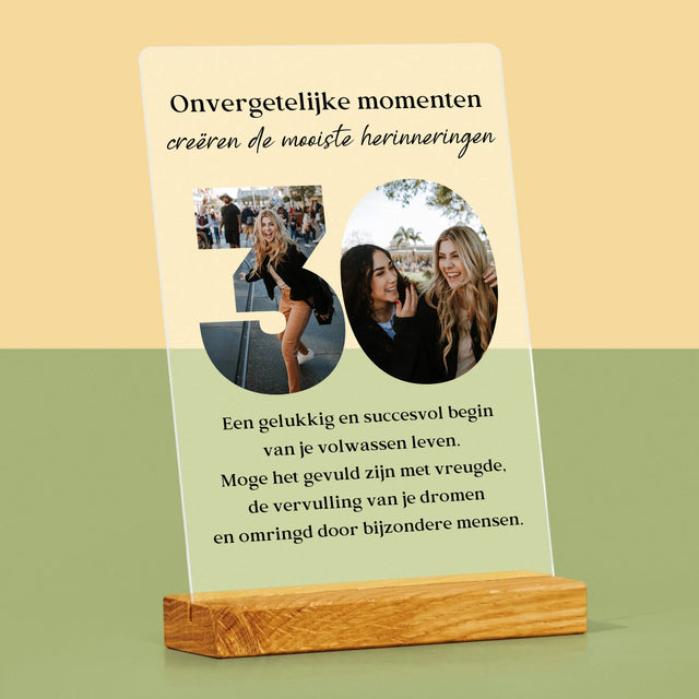 Woord Van Foto'S: 30E Verjaardag - Afdruk Op Acrylglas (Verticaal)