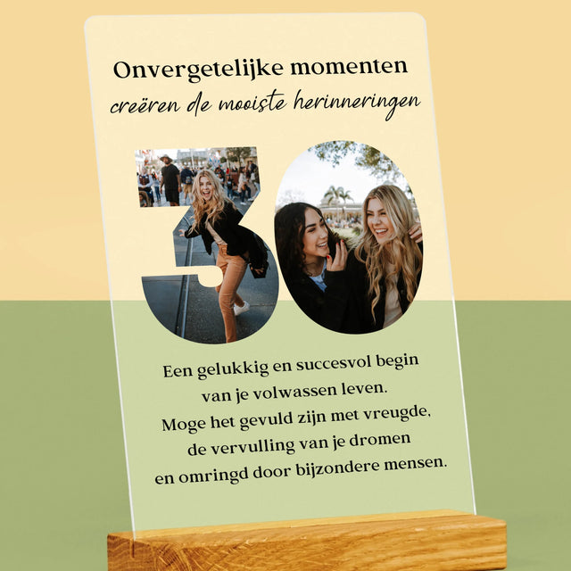 Woord Van Foto'S: 30E Verjaardag - Afdruk Op Acrylglas (Verticaal)