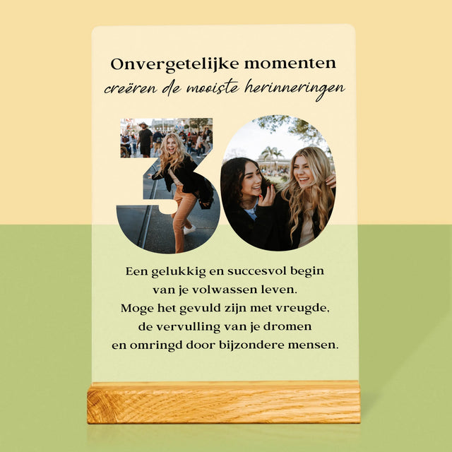 Woord Van Foto'S: 30E Verjaardag - Afdruk Op Acrylglas (Verticaal)