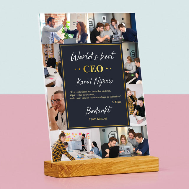 Fotocollage: World’S Best Ceo - Afdruk Op Acrylglas (Verticaal)