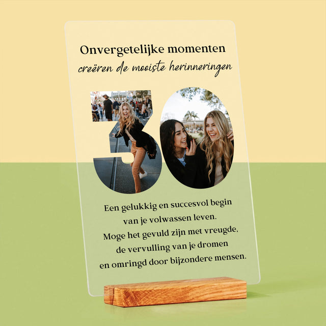 Woord Van Foto'S: 30E Verjaardag - Afdruk Op Acrylglas (Verticaal)