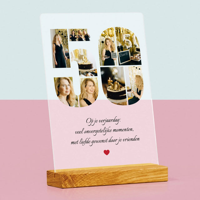 Vorm Van Foto'S: 50E Verjaardag Wensen - Afdruk Op Acrylglas (Verticaal)
