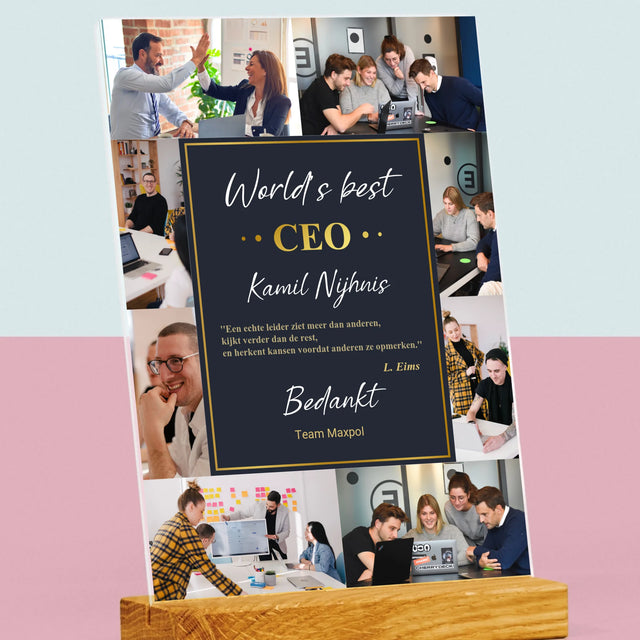 Fotocollage: World’S Best Ceo - Afdruk Op Acrylglas (Verticaal)