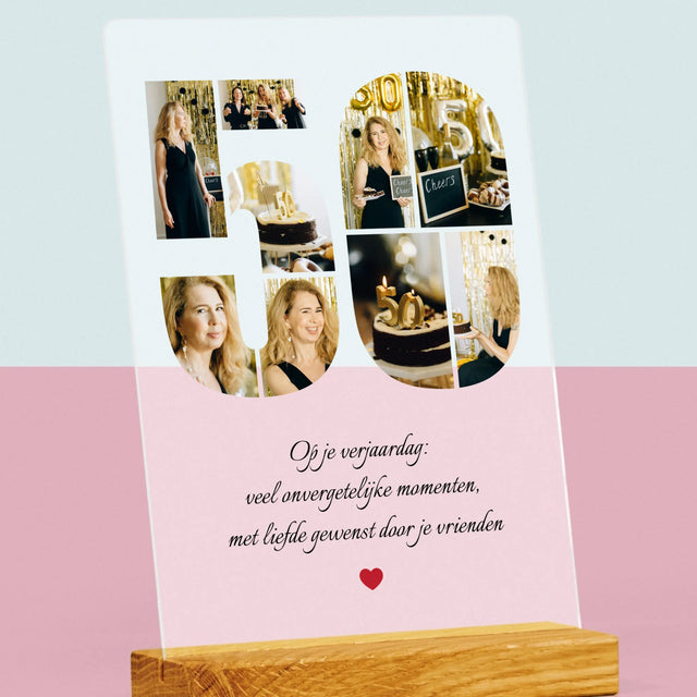 Vorm Van Foto'S: 50E Verjaardag Wensen - Afdruk Op Acrylglas (Verticaal)