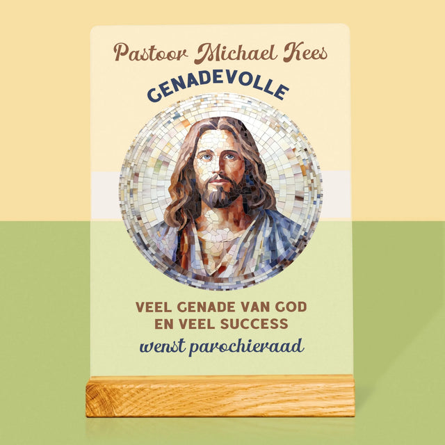 Naam En Handtekening : Genadevolle Priester - Afdruk Op Acrylglas (Verticaal)