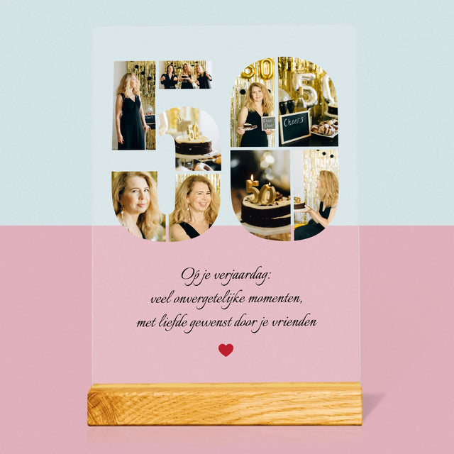 Vorm Van Foto'S: 50E Verjaardag Wensen - Afdruk Op Acrylglas (Verticaal)