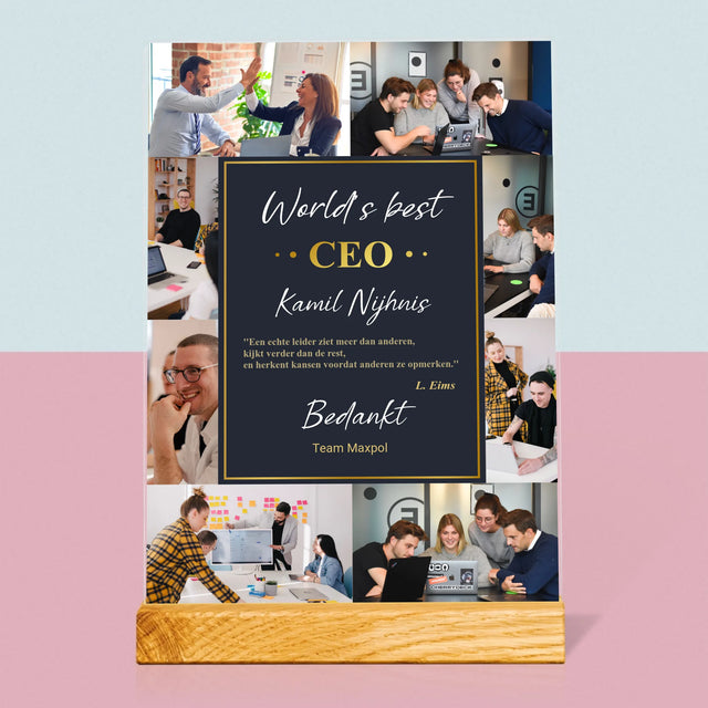 Fotocollage: World’S Best Ceo - Afdruk Op Acrylglas (Verticaal)