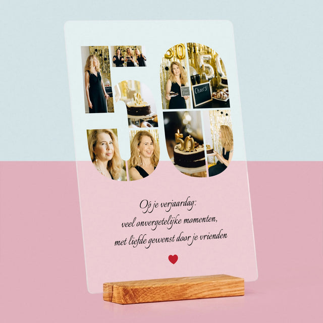 Vorm Van Foto'S: 50E Verjaardag Wensen - Afdruk Op Acrylglas (Verticaal)