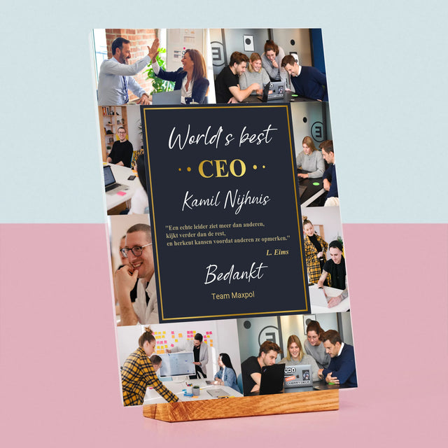 Fotocollage: World’S Best Ceo - Afdruk Op Acrylglas (Verticaal)