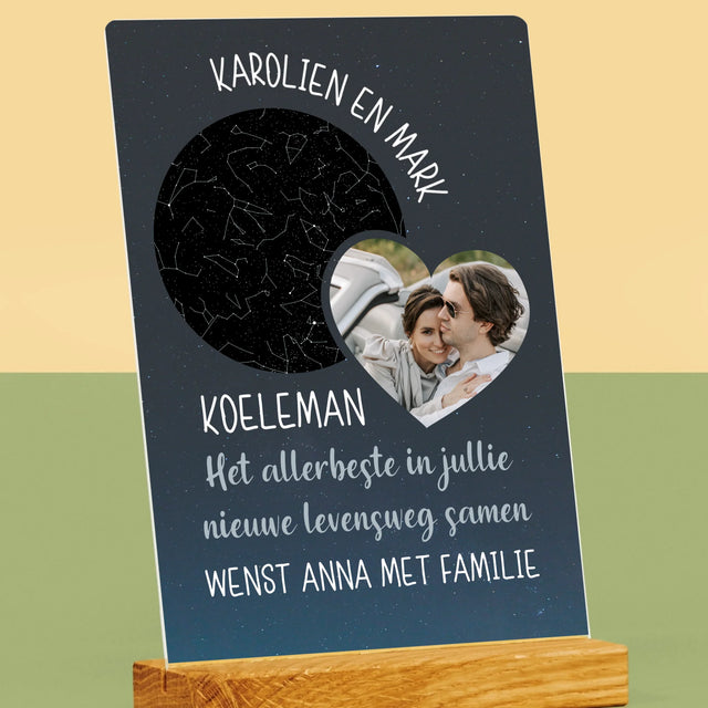 Starrenkaart: Nieuwe Levensweg, Trouw - Afdruk Op Acrylglas (Verticaal)