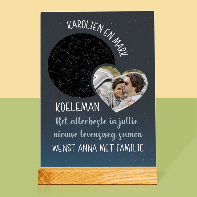 Starrenkaart: Nieuwe Levensweg, Trouw - Afdruk Op Acrylglas (Verticaal)