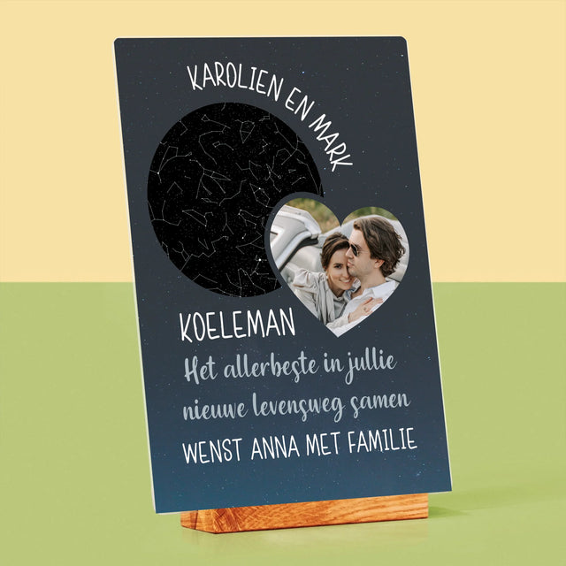Starrenkaart: Nieuwe Levensweg, Trouw - Afdruk Op Acrylglas (Verticaal)