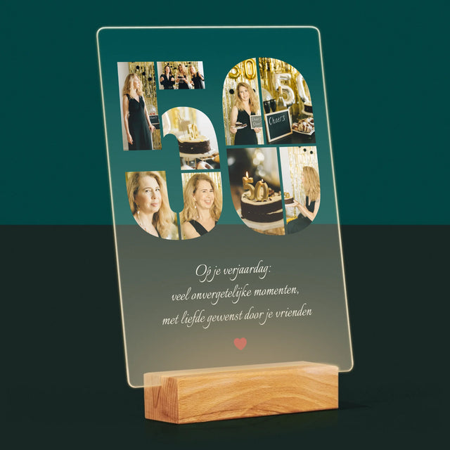 Vorm Van Foto'S: 50E Verjaardag Wensen - Afdruk Op Acrylglas (Verticaal)