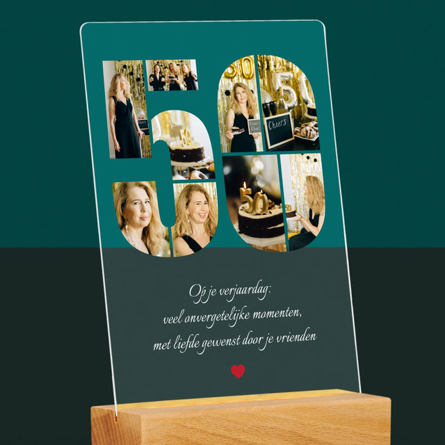 Vorm Van Foto'S: 50E Verjaardag Wensen - Afdruk Op Acrylglas (Verticaal)