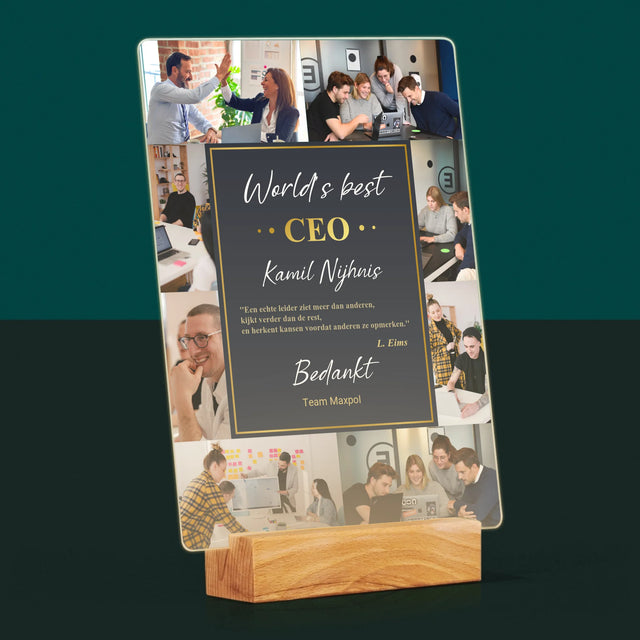 Fotocollage: World’S Best Ceo - Afdruk Op Acrylglas (Verticaal)
