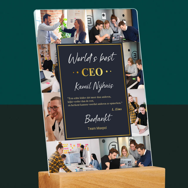 Fotocollage: World’S Best Ceo - Afdruk Op Acrylglas (Verticaal)