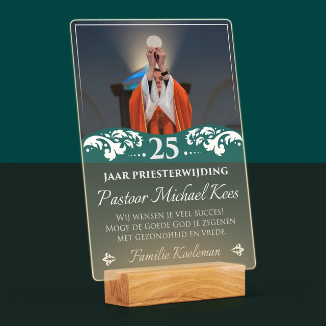 Foto En Handtekening: Priesterjubileum - Afdruk Op Acrylglas (Verticaal)