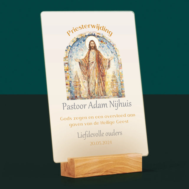 Naam En Handtekening : Priesterwijding - Afdruk Op Acrylglas (Verticaal)