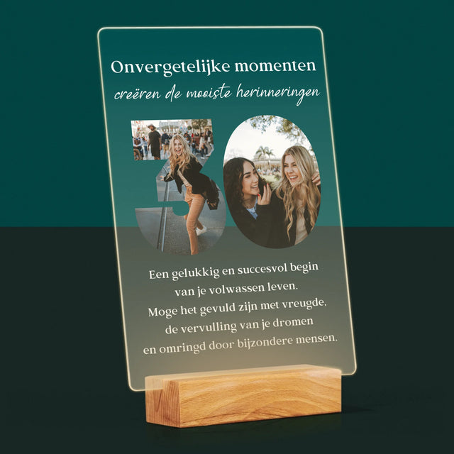 Woord Van Foto'S: 30E Verjaardag - Afdruk Op Acrylglas (Verticaal)