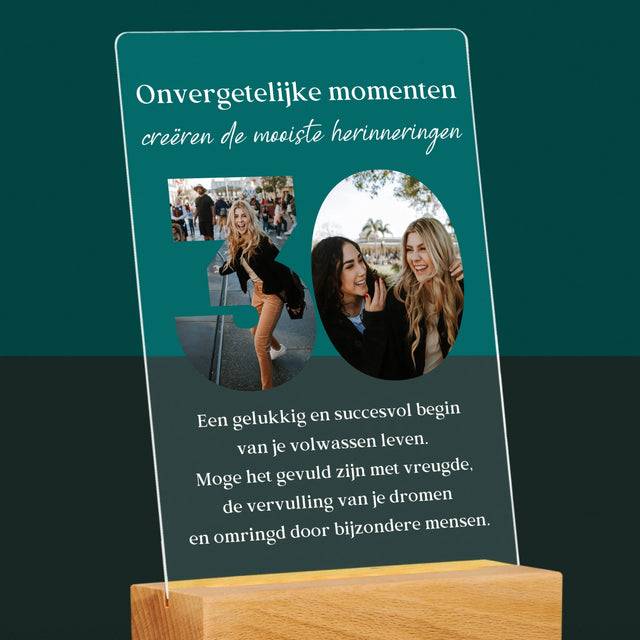 Woord Van Foto'S: 30E Verjaardag - Afdruk Op Acrylglas (Verticaal)