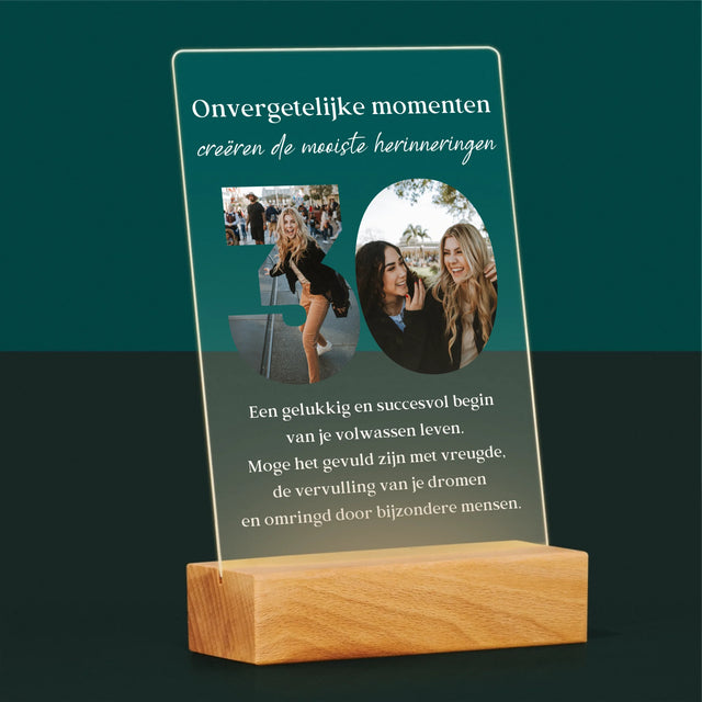 Woord Van Foto'S: 30E Verjaardag - Afdruk Op Acrylglas (Verticaal)