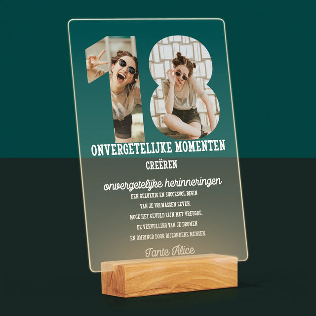 Woord Van Foto'S: 18De Verjaardag - Afdruk Op Acrylglas (Verticaal)