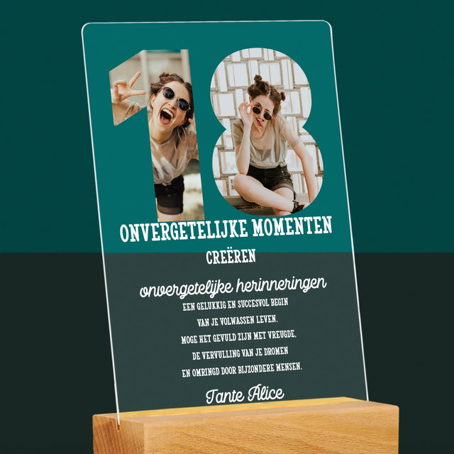 Woord Van Foto'S: 18De Verjaardag - Afdruk Op Acrylglas (Verticaal)