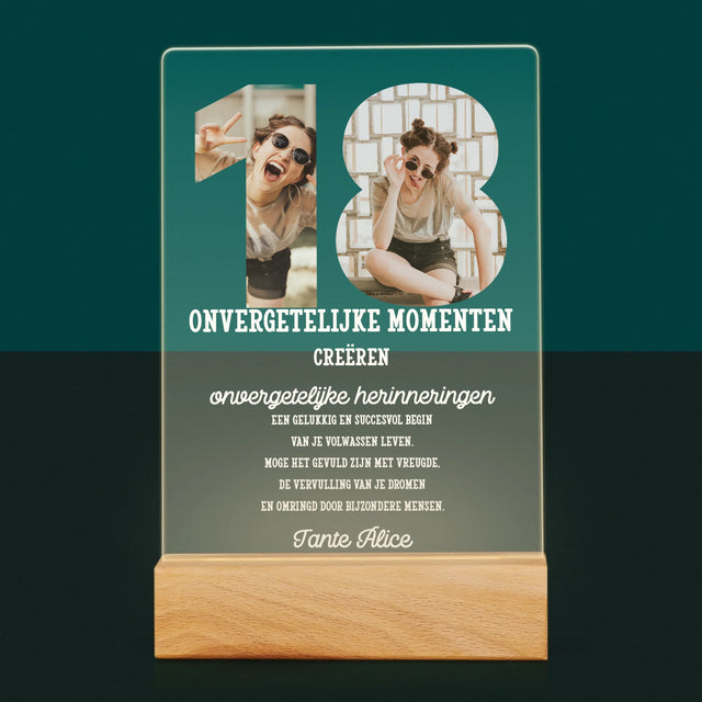 Woord Van Foto'S: 18De Verjaardag - Afdruk Op Acrylglas (Verticaal)