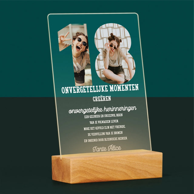 Woord Van Foto'S: 18De Verjaardag - Afdruk Op Acrylglas (Verticaal)