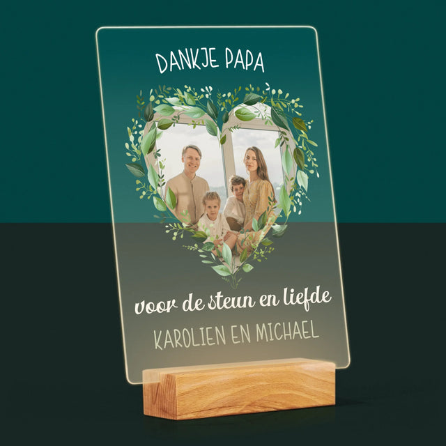 Foto En Handtekening: Dankje Papa - Afdruk Op Acrylglas (Verticaal)