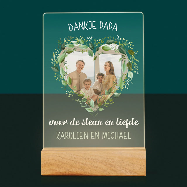 Foto En Handtekening: Dankje Papa - Afdruk Op Acrylglas (Verticaal)