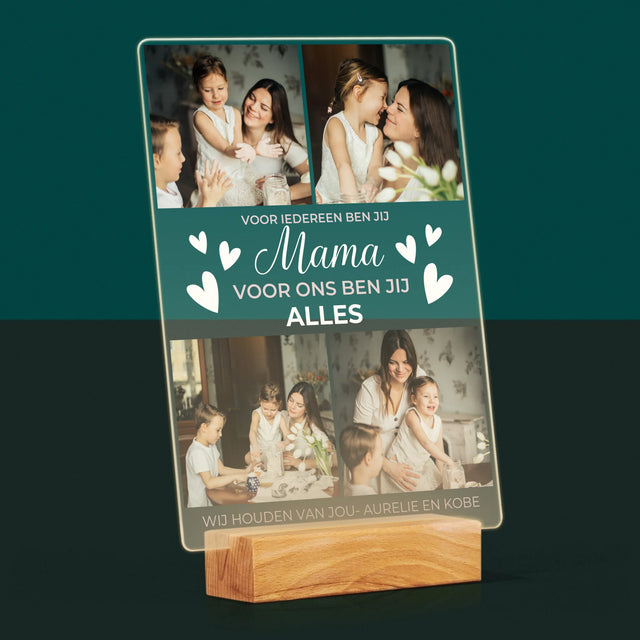 Fotocollage: Mama Jij Bent Ons Alles - Afdruk Op Acrylglas (Verticaal)
