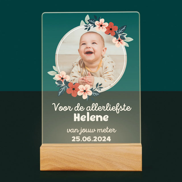 Foto En Handtekening: Voor Petekind - Afdruk Op Acrylglas (Verticaal)