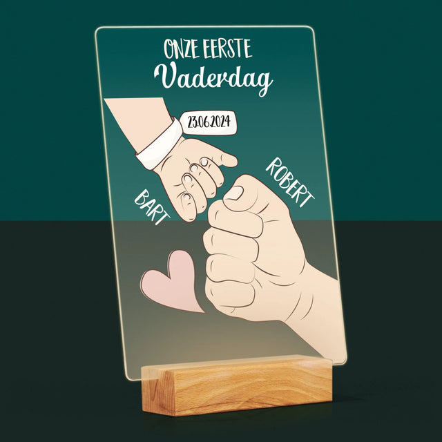 Naam En Handtekening : Eerste Vaderdag Samen - Afdruk Op Acrylglas (Verticaal)