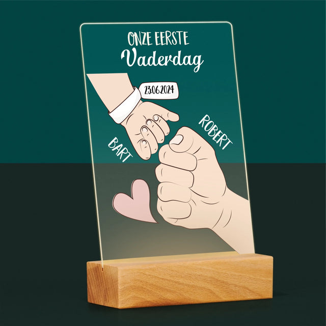 Naam En Handtekening : Eerste Vaderdag Samen - Afdruk Op Acrylglas (Verticaal)