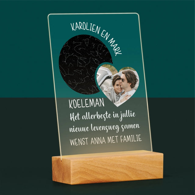 Starrenkaart: Nieuwe Levensweg, Trouw - Afdruk Op Acrylglas (Verticaal)