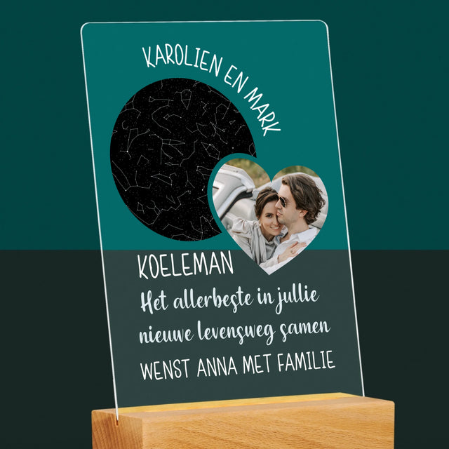 Starrenkaart: Nieuwe Levensweg, Trouw - Afdruk Op Acrylglas (Verticaal)