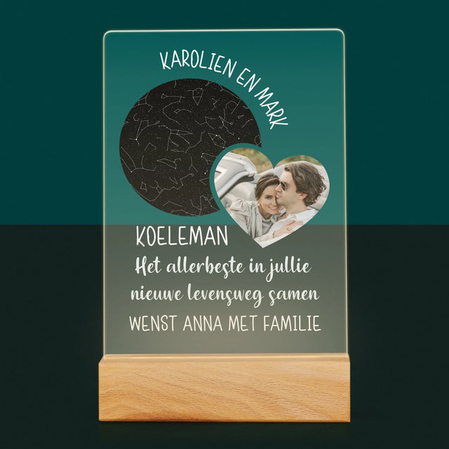 Starrenkaart: Nieuwe Levensweg, Trouw - Afdruk Op Acrylglas (Verticaal)