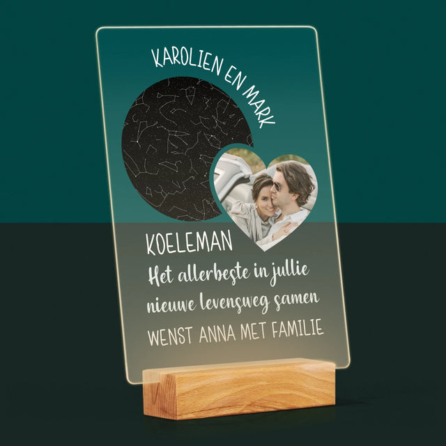 Starrenkaart: Nieuwe Levensweg, Trouw - Afdruk Op Acrylglas (Verticaal)