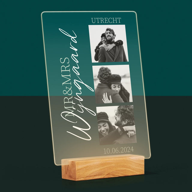 Fotocollage: Mr&Mrs Trouw - Afdruk Op Acrylglas (Verticaal)