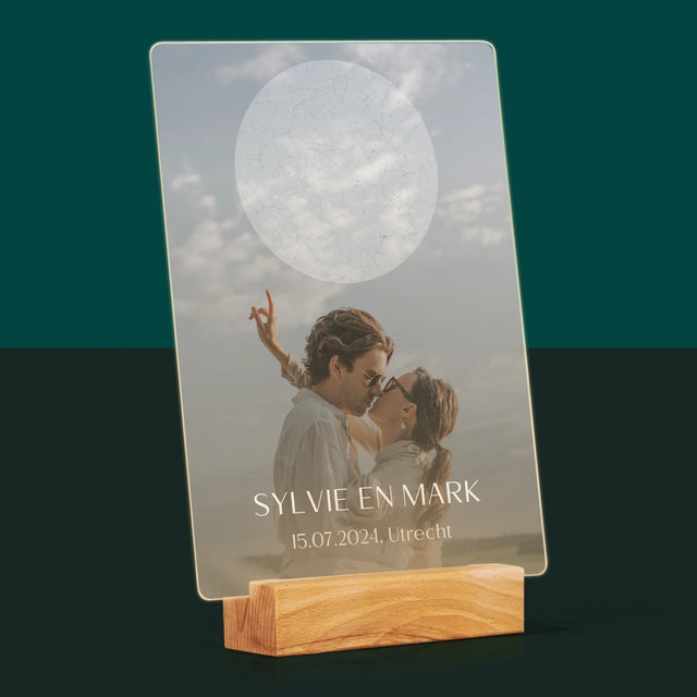Starrenkaart: Bruiloft - Afdruk Op Acrylglas (Verticaal)