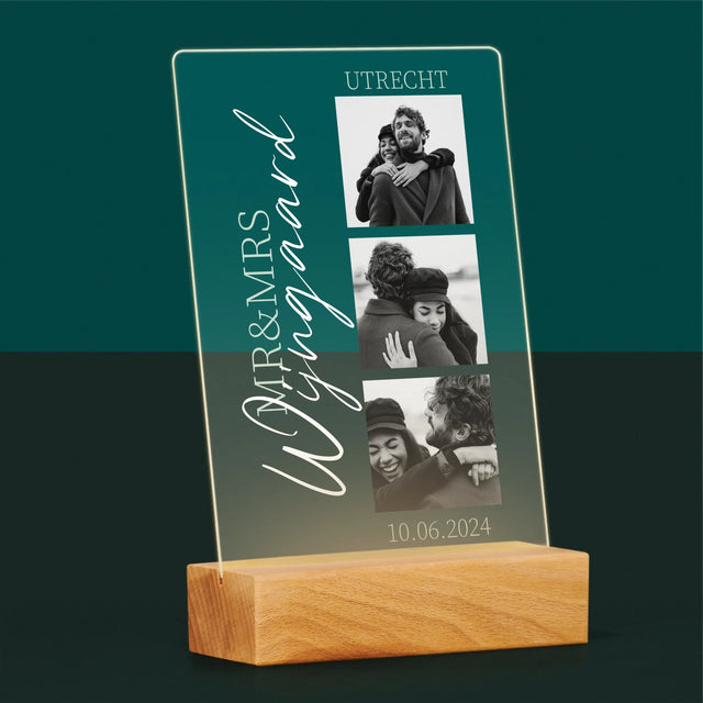 Fotocollage: Mr&Mrs Trouw - Afdruk Op Acrylglas (Verticaal)