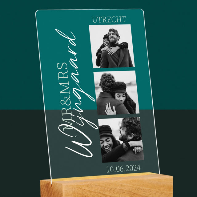 Fotocollage: Mr&Mrs Trouw - Afdruk Op Acrylglas (Verticaal)