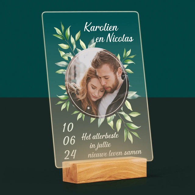 Foto En Handtekening: Trouw, Blaadjes - Afdruk Op Acrylglas (Verticaal)