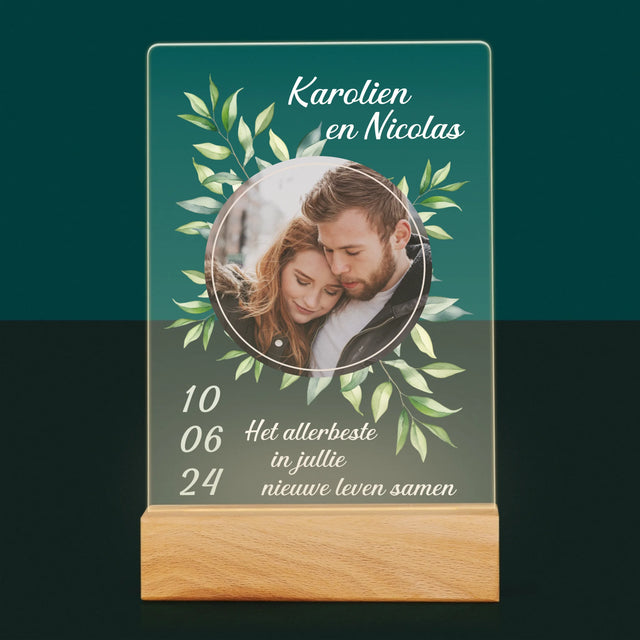 Foto En Handtekening: Trouw, Blaadjes - Afdruk Op Acrylglas (Verticaal)